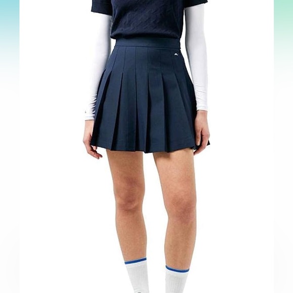 J. Lindeberg Navy Pleated Athletic Skort